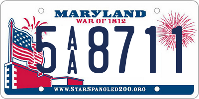 MD license plate 5AA8711