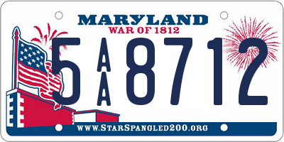 MD license plate 5AA8712