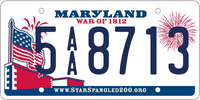 MD license plate 5AA8713