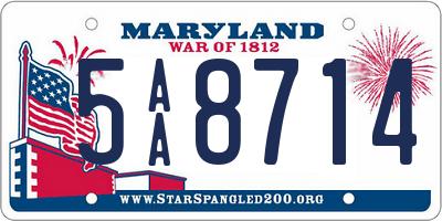 MD license plate 5AA8714