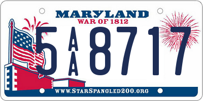 MD license plate 5AA8717