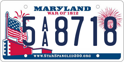 MD license plate 5AA8718