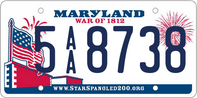 MD license plate 5AA8738