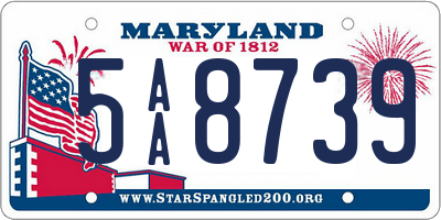 MD license plate 5AA8739