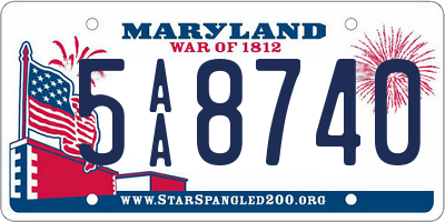 MD license plate 5AA8740