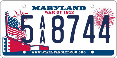 MD license plate 5AA8744