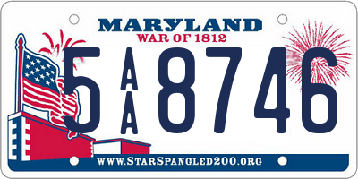 MD license plate 5AA8746