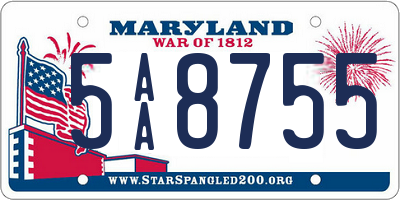 MD license plate 5AA8755