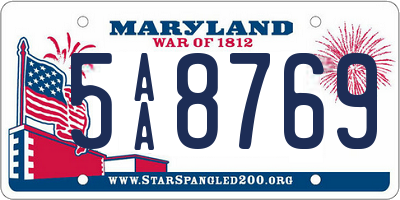 MD license plate 5AA8769