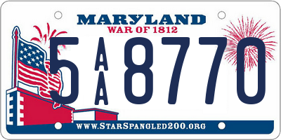 MD license plate 5AA8770