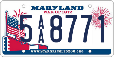 MD license plate 5AA8771