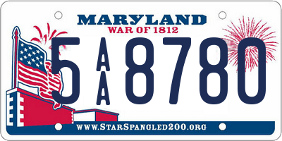 MD license plate 5AA8780