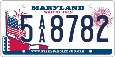 MD license plate 5AA8782