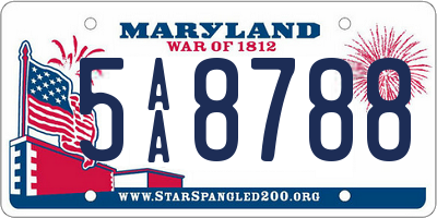 MD license plate 5AA8788