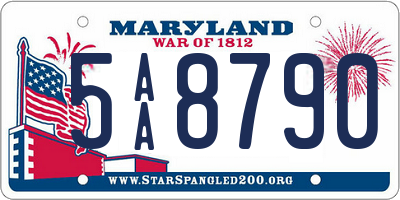 MD license plate 5AA8790