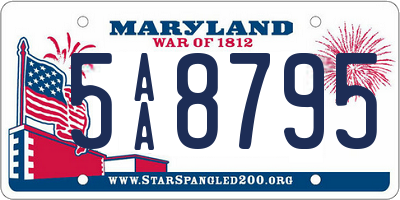 MD license plate 5AA8795