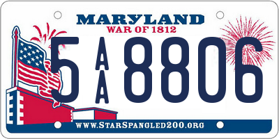 MD license plate 5AA8806