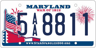 MD license plate 5AA8811