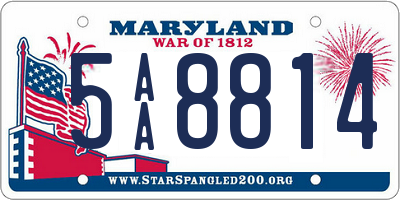 MD license plate 5AA8814