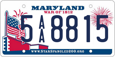 MD license plate 5AA8815