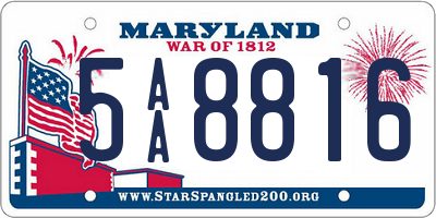 MD license plate 5AA8816