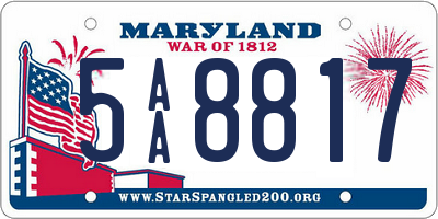 MD license plate 5AA8817