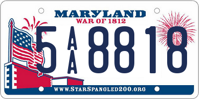 MD license plate 5AA8818