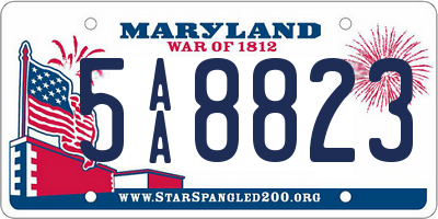 MD license plate 5AA8823