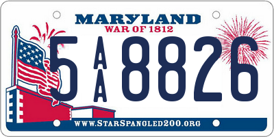 MD license plate 5AA8826