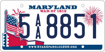 MD license plate 5AA8851