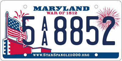 MD license plate 5AA8852