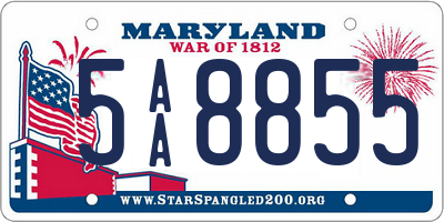 MD license plate 5AA8855