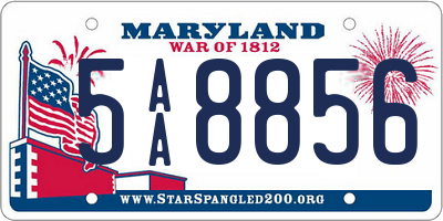 MD license plate 5AA8856