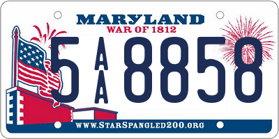 MD license plate 5AA8858