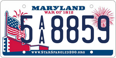 MD license plate 5AA8859