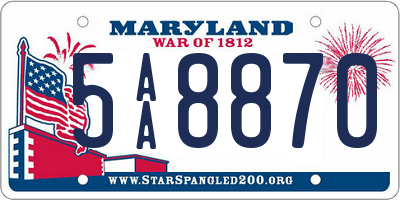 MD license plate 5AA8870