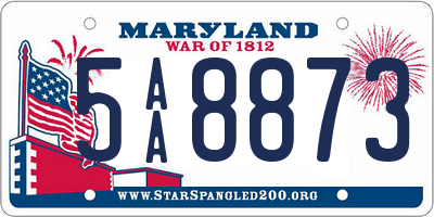 MD license plate 5AA8873