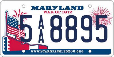 MD license plate 5AA8895