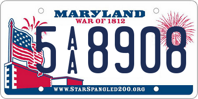 MD license plate 5AA8908