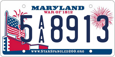 MD license plate 5AA8913