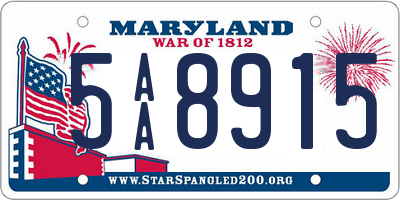 MD license plate 5AA8915