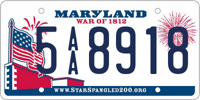 MD license plate 5AA8918