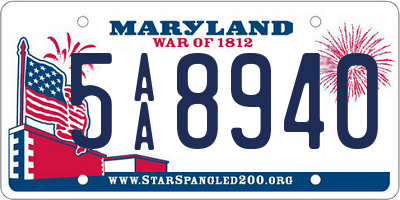 MD license plate 5AA8940