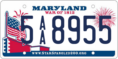 MD license plate 5AA8955