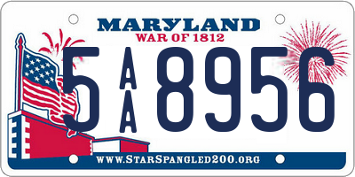 MD license plate 5AA8956