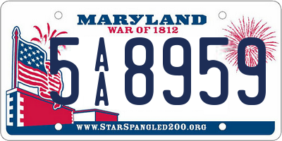 MD license plate 5AA8959