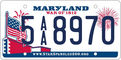 MD license plate 5AA8970