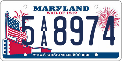 MD license plate 5AA8974