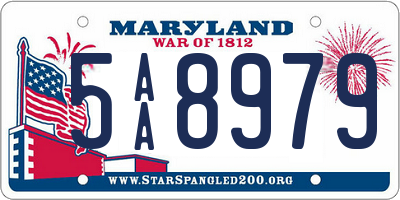 MD license plate 5AA8979