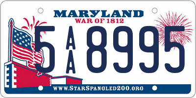 MD license plate 5AA8995